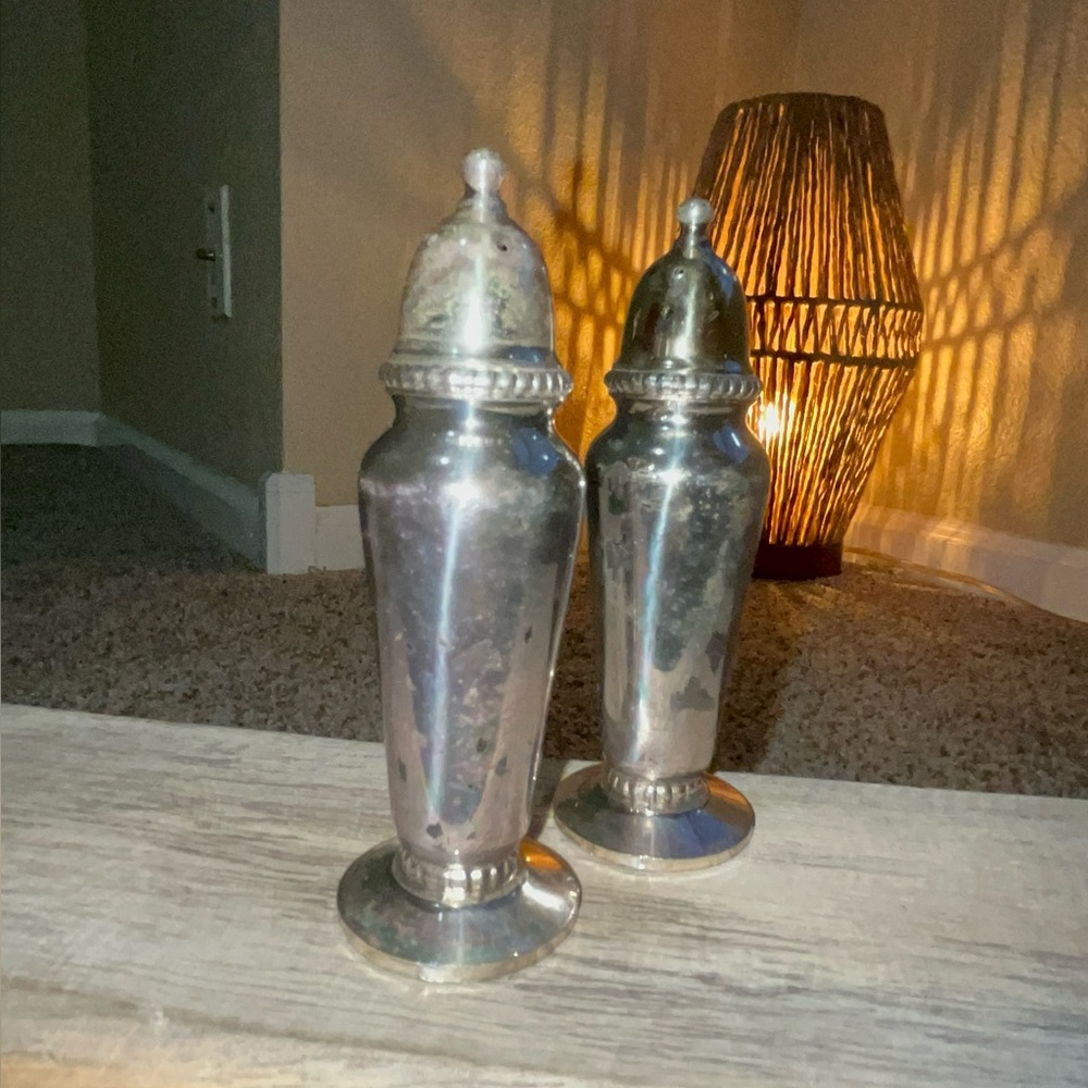 Vintage Silver Salt and Pepper Shakers